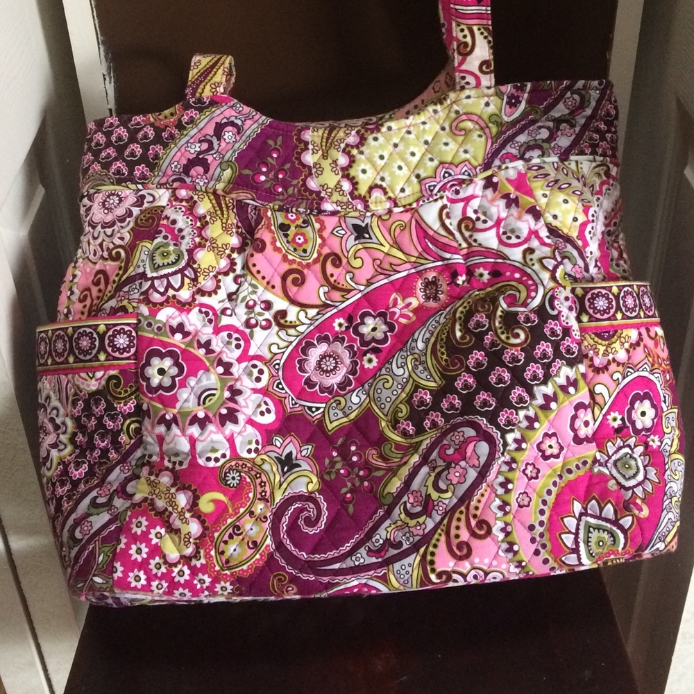 Vera Bradley pink swirls pleated tote